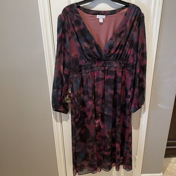 Women’s Boho Maxi Dress Floral w/pockets Plus Size XXL 20 NEW Sofia Vergara - Picture 1 of 14